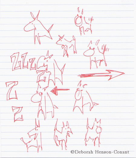 While I Was Waiting Drawings: Dogs, Z's and Arrows 
