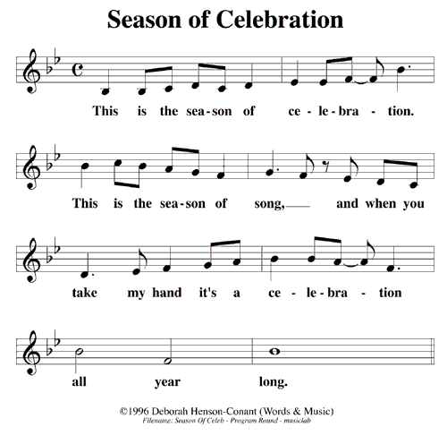 Season of Celebration - Melody & Lyrics